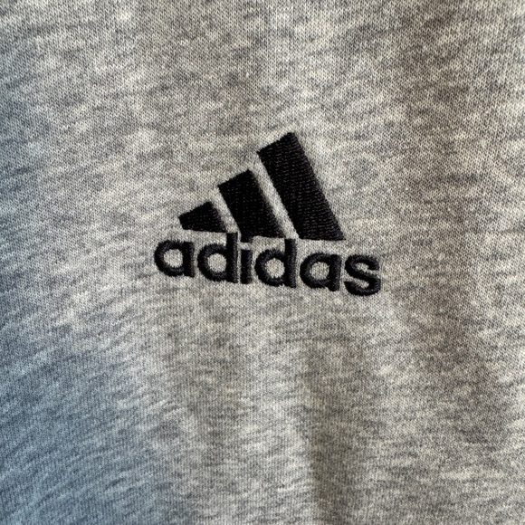 Adidas Mens Light Fleece Lined Sweatshirt Gray Small Long Sleeve Casual School - Picture 3 of 12